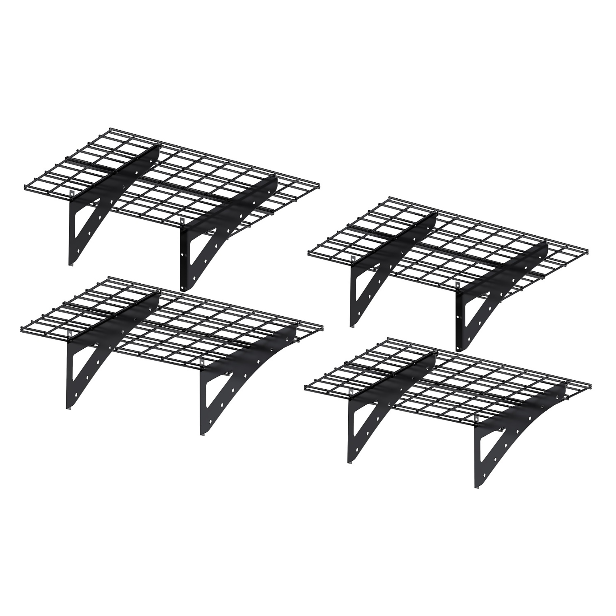 4-Pack 23.6*35.4 Inch Wall Mounted Wall Shelf for Garage Heavy Duty Wall Shelf in Black